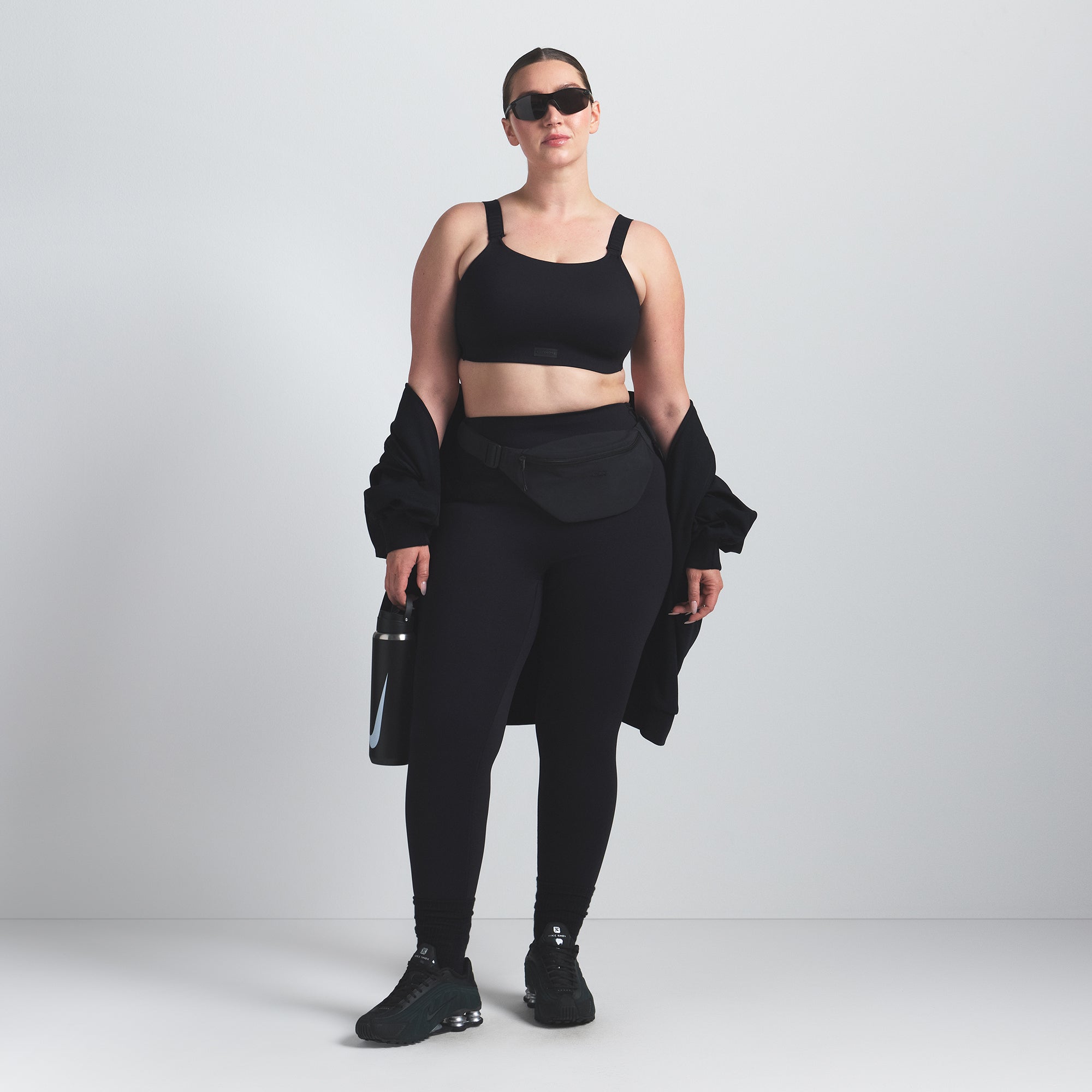 NikeSKIMS MATTE WIDE STRAP BRA | OBSIDIAN