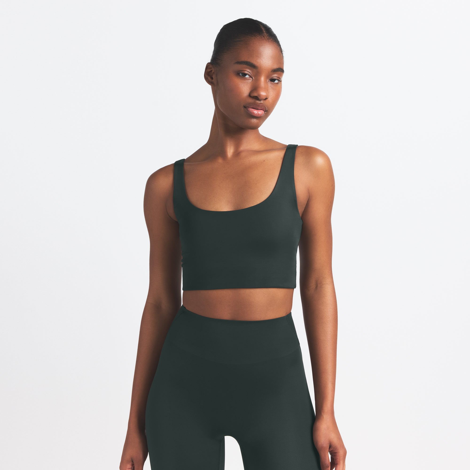 NikeSKIMS SHINE SCOOP NECK BRA TOP | DARK TEAL