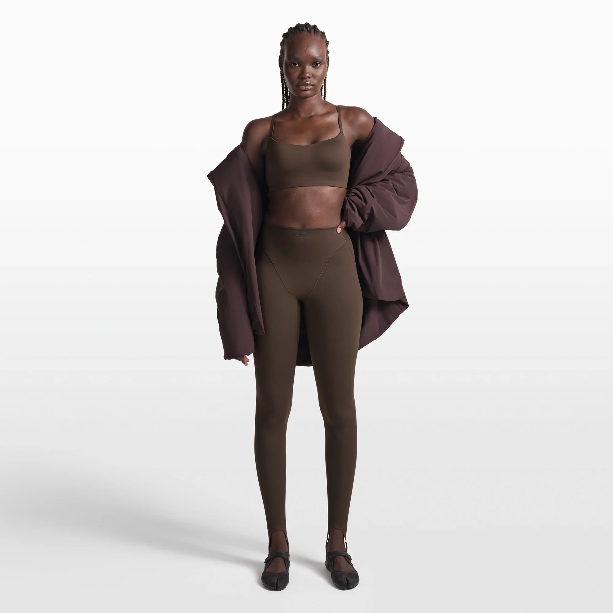NikeSKIMS MATTE CONTOUR CAMI BRA | DARK SEPIA