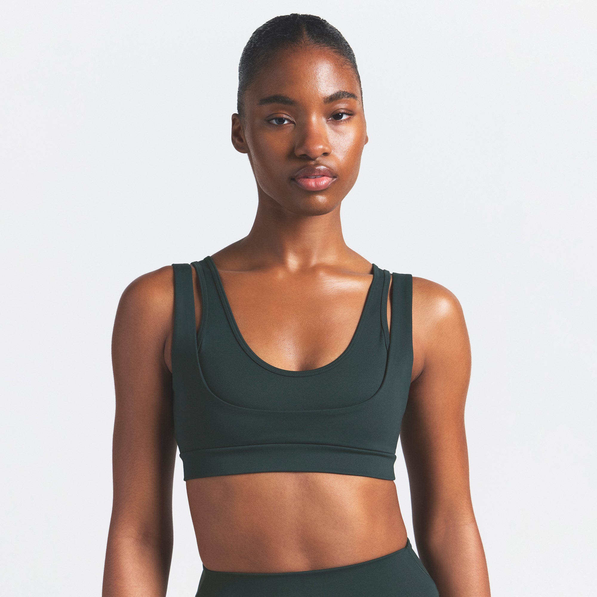 NikeSKIMS MATTE DOUBLE STRAP SCOOP BRA | DARK TEAL