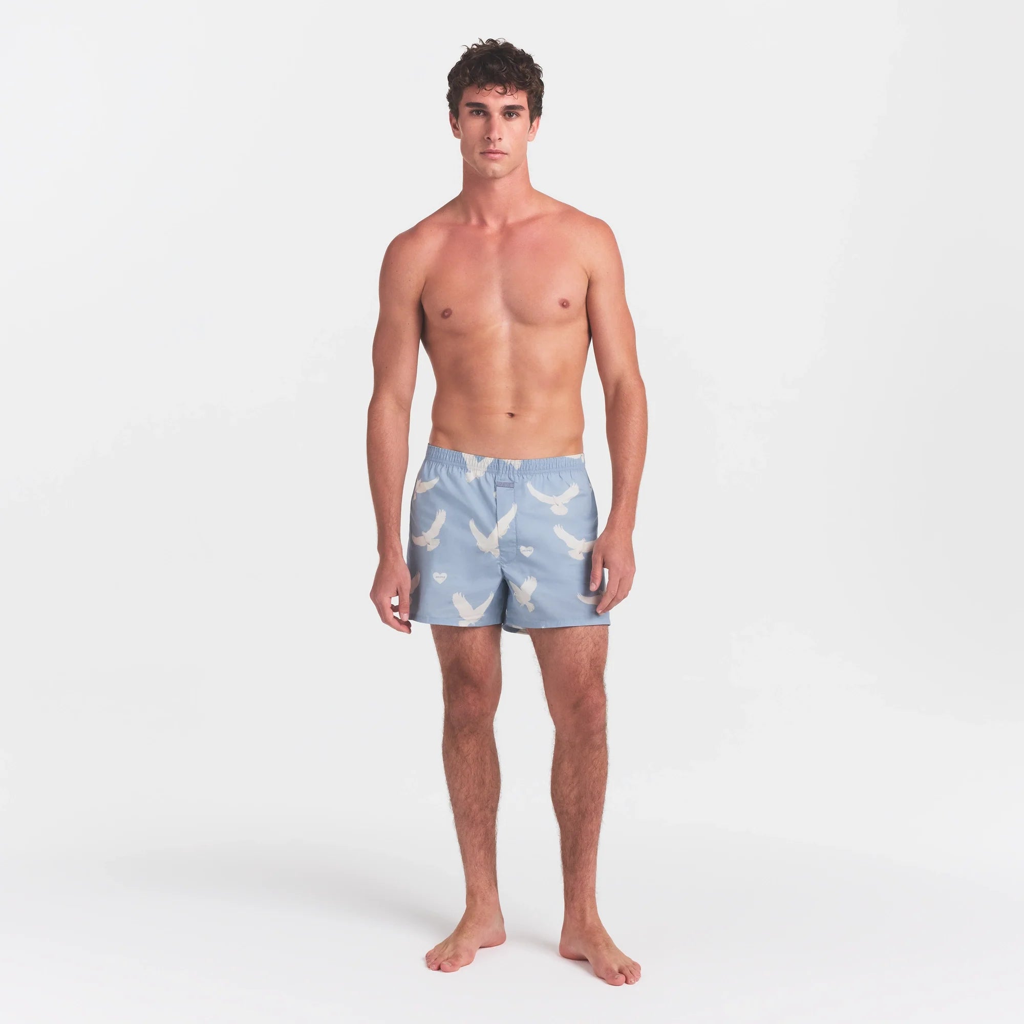 COTTON POPLIN MENS BOXER | AERO TEXTURED DOVE PRINT
