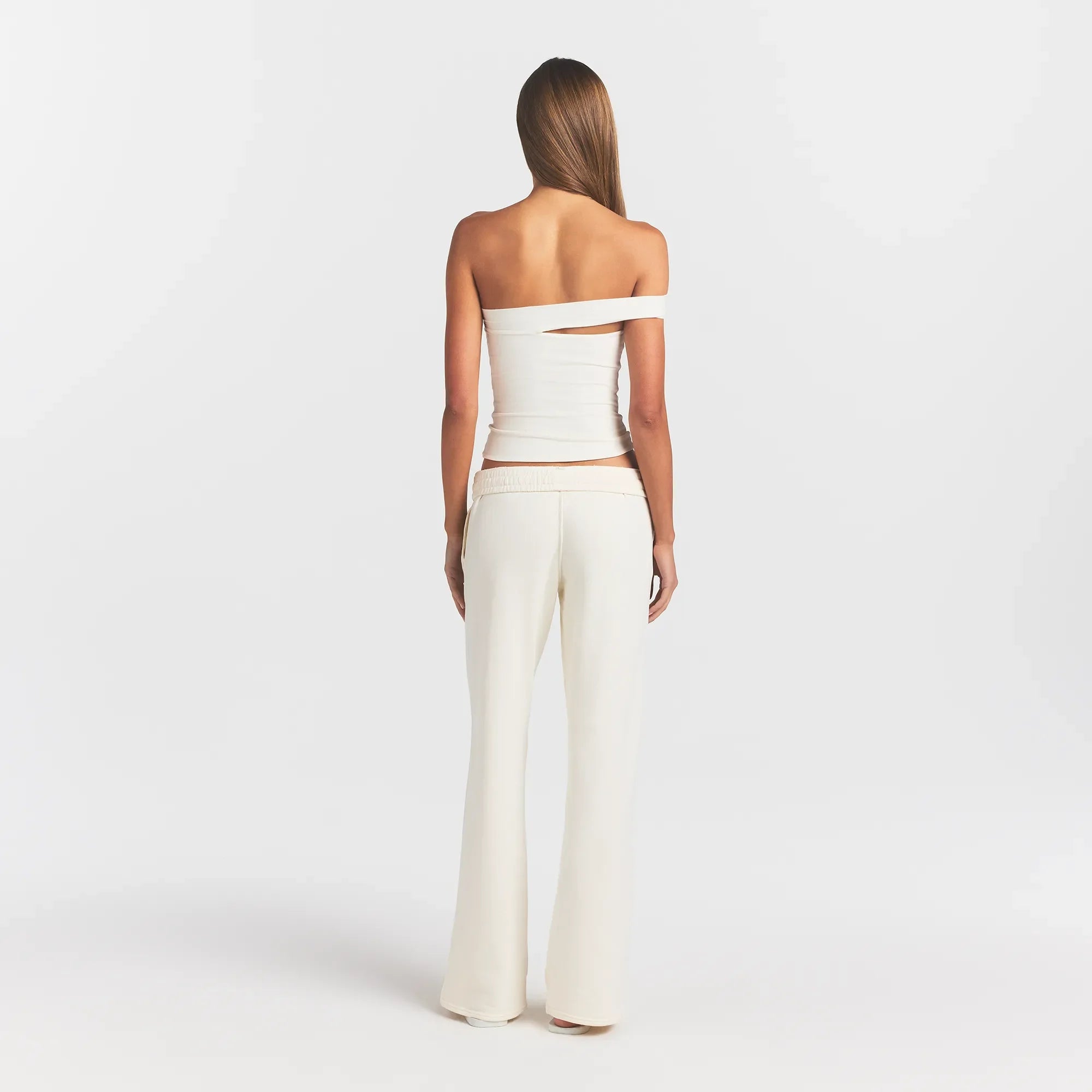 FRENCH TERRY STRAIGHT LEG PANT | ECRU
