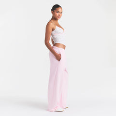 COTTON FLEECE OVERSIZED STRAIGHT LEG PANT | CHERRY BLOSSOM