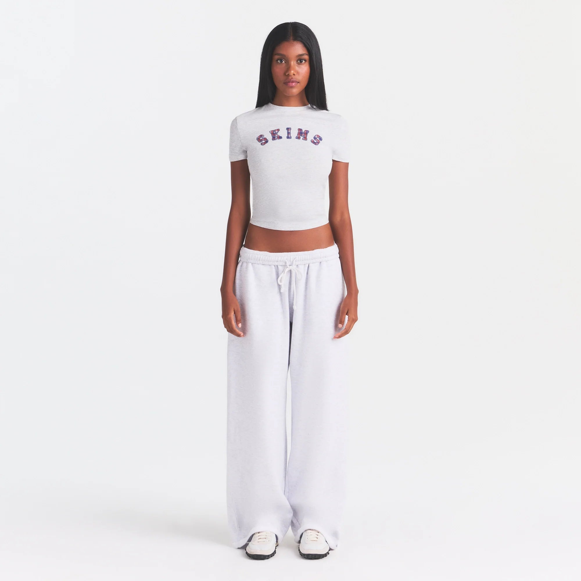 COTTON FLEECE OVERSIZED STRAIGHT LEG PANT | LIGHT HEATHER GREY