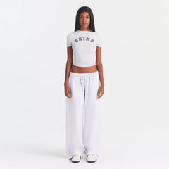 COTTON FLEECE OVERSIZED STRAIGHT LEG PANT | LIGHT HEATHER GREY