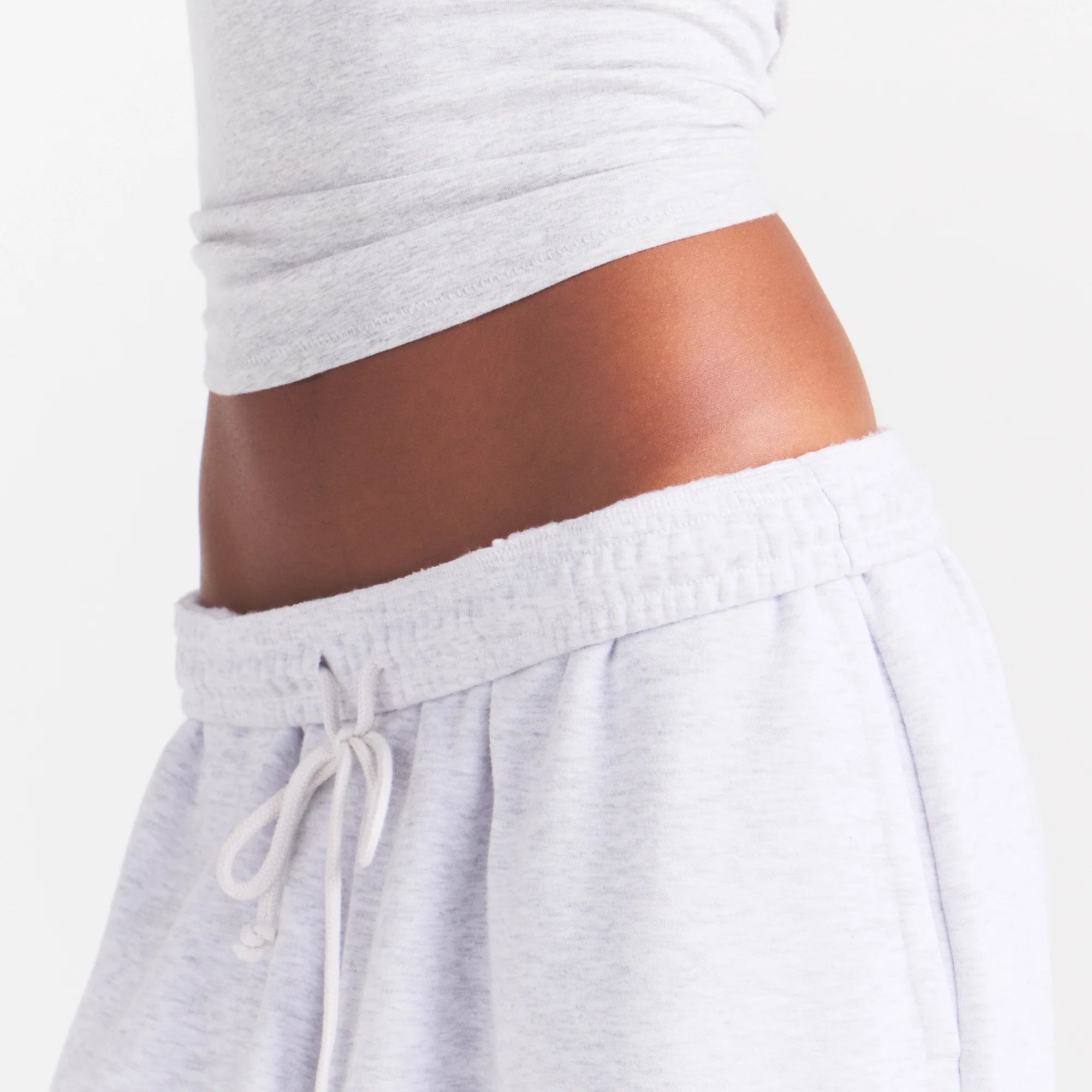COTTON FLEECE OVERSIZED STRAIGHT LEG PANT | LIGHT HEATHER GREY