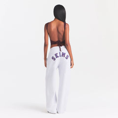 COTTON FLEECE CLASSIC STRAIGHT LEG PANT | LIGHT HEATHER GREY ARCHED SKIMS PLAID
