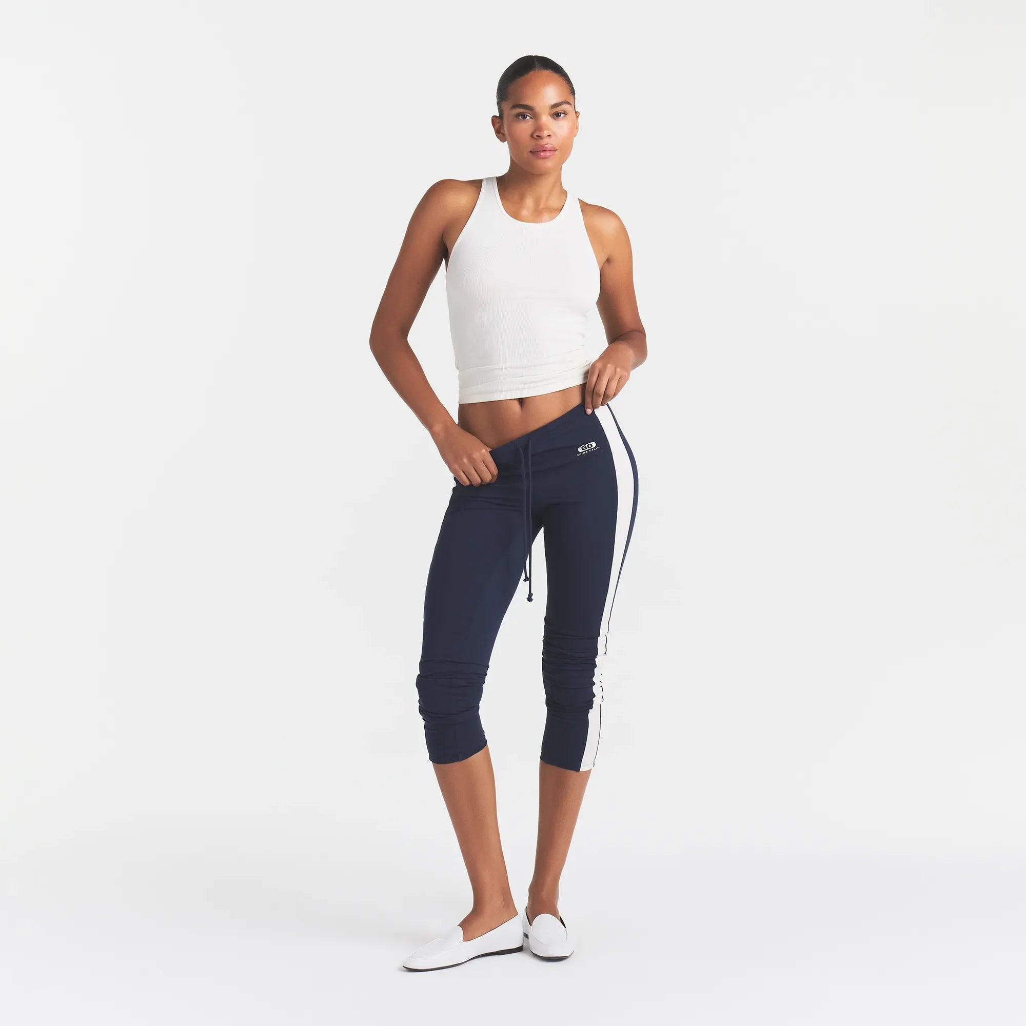 OUTDOOR HIGH-WAISTED LEGGING | NAVY ECRU CONTRAST