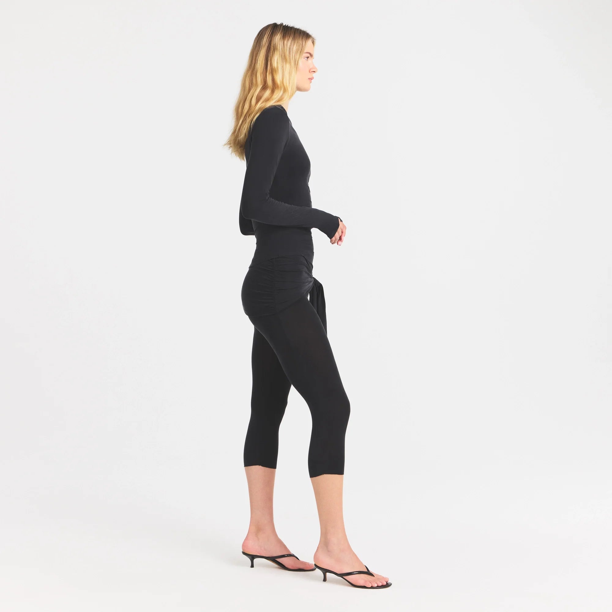 CUPRO JERSEY WRAP CAPRI | OBSIDIAN