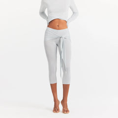 CUPRO JERSEY WRAP CAPRI | PEARL