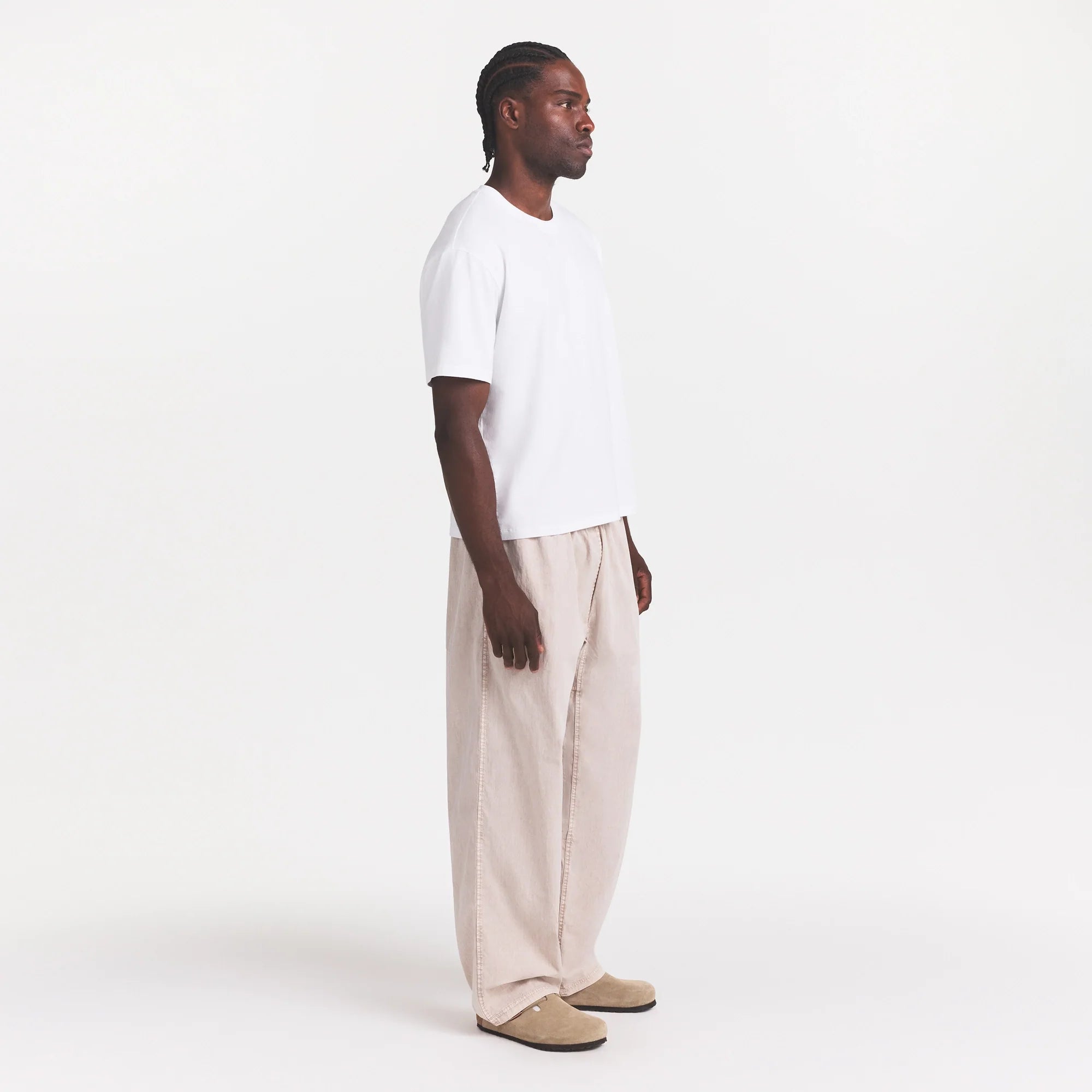 WOVEN MENS PULL-ON PANT | STONE
