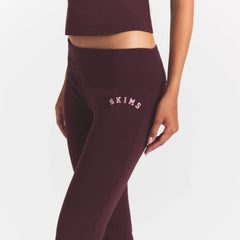 COTTON JERSEY LOGO FOLDOVER PANT | CURRANT ARCHED SKIMS PLAID