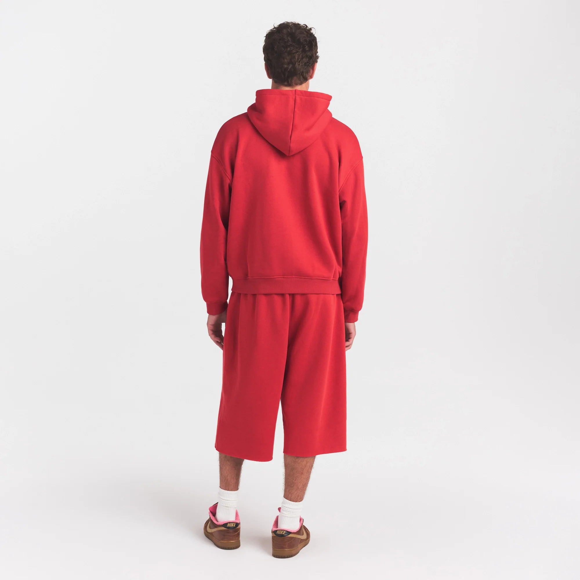 FLEECE LOUNGE MENS RELAXED LONG SHORT | WASHED RED
