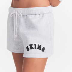 COTTON FLEECE LOGO CLASSIC SHORT | LIGHT HEATHER GREY WITH ONYX LOGO