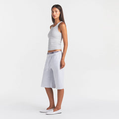 COTTON FLEECE LONG SHORT | LIGHT HEATHER GREY