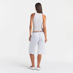 COTTON FLEECE LONG SHORT | LIGHT HEATHER GREY