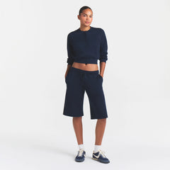 COTTON FLEECE LONG SHORT | NAVY