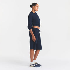 COTTON FLEECE LONG SHORT | NAVY