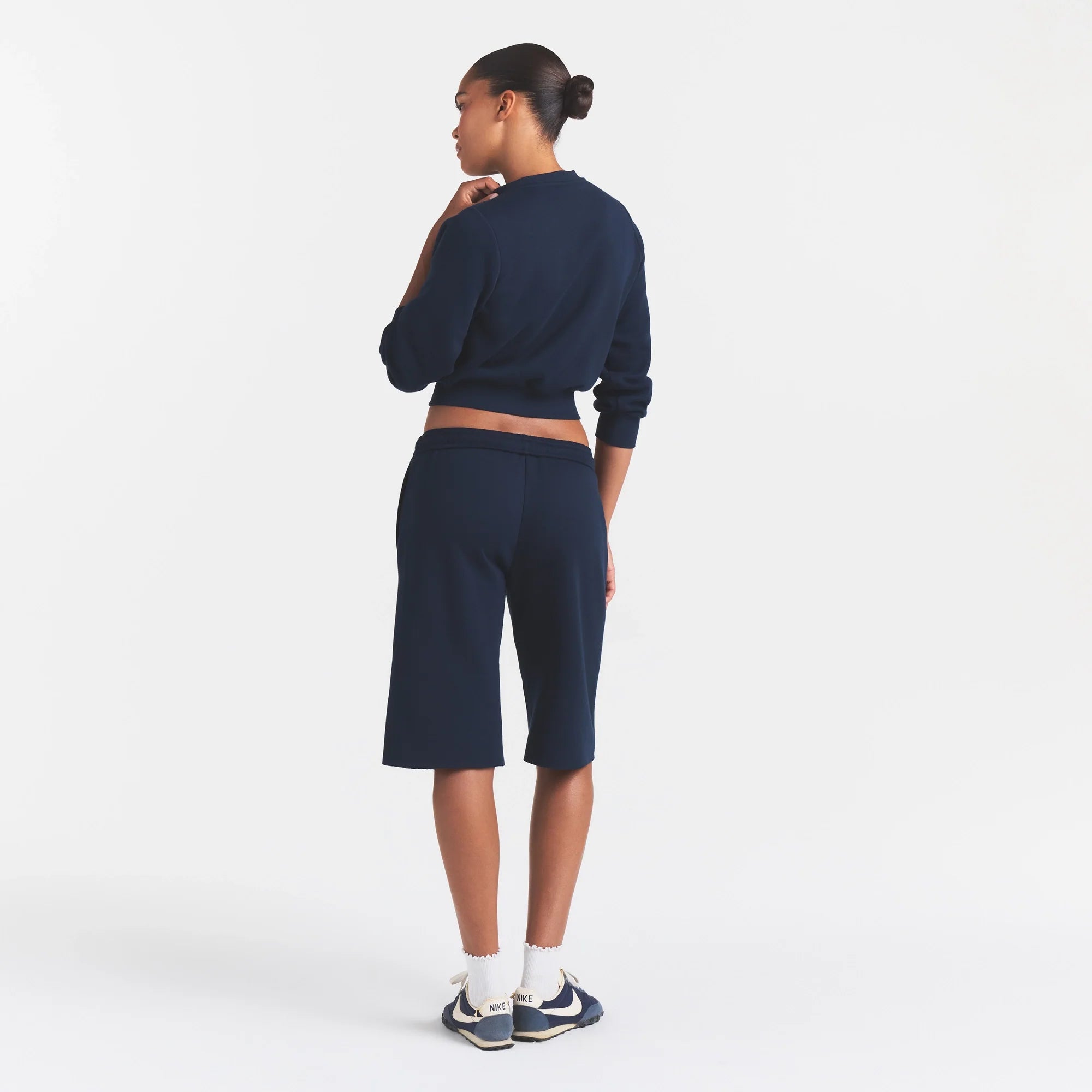 COTTON FLEECE LONG SHORT | NAVY