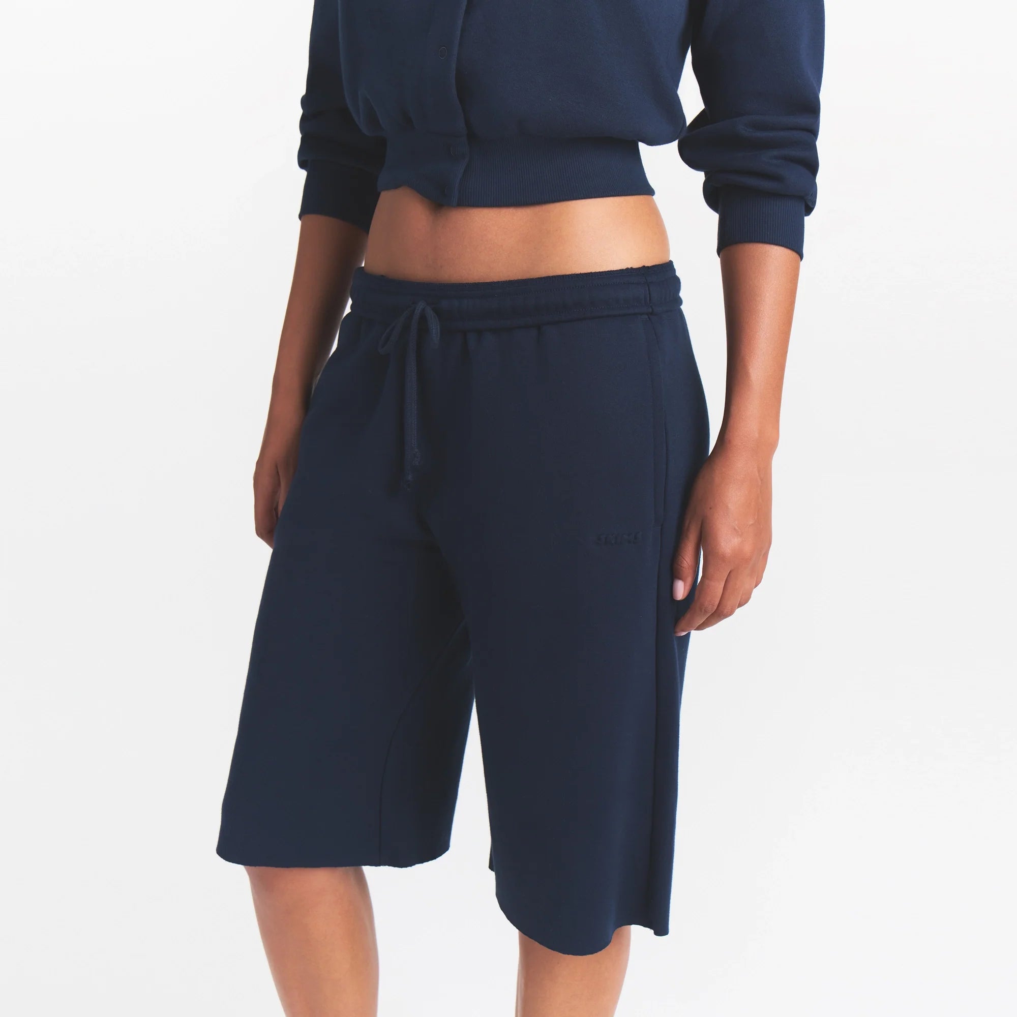 COTTON FLEECE LONG SHORT | NAVY