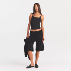 COTTON FLEECE LONG SHORT | ONYX