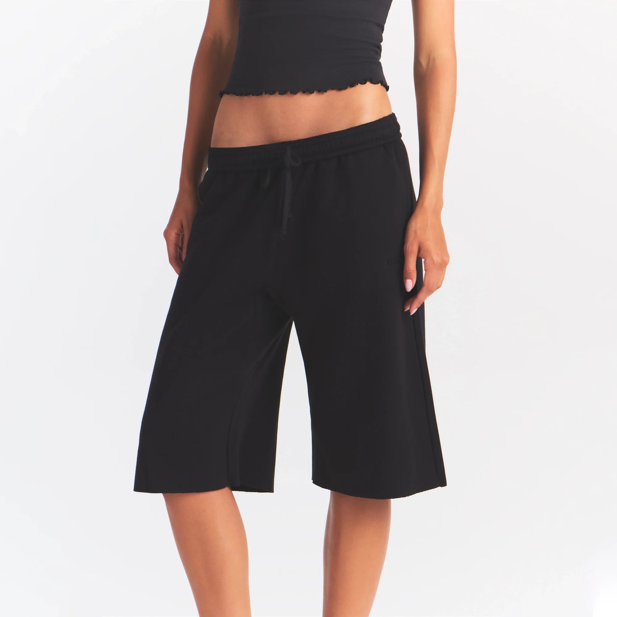 COTTON FLEECE LONG SHORT | ONYX