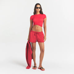 COTTON FLEECE CLASSIC SHORT | WASHED RED