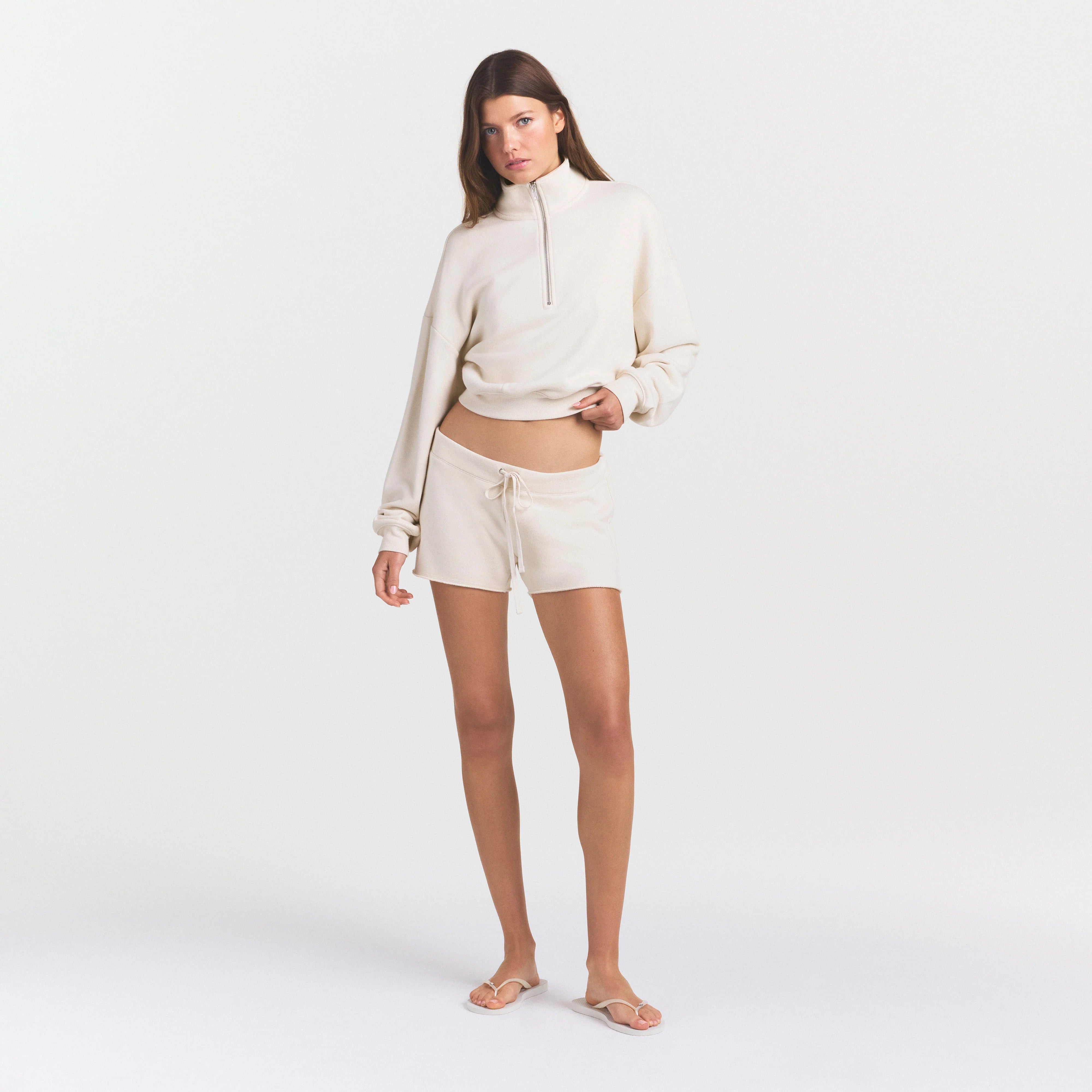 DRAPEY FRENCH TERRY SHORT | BUFF