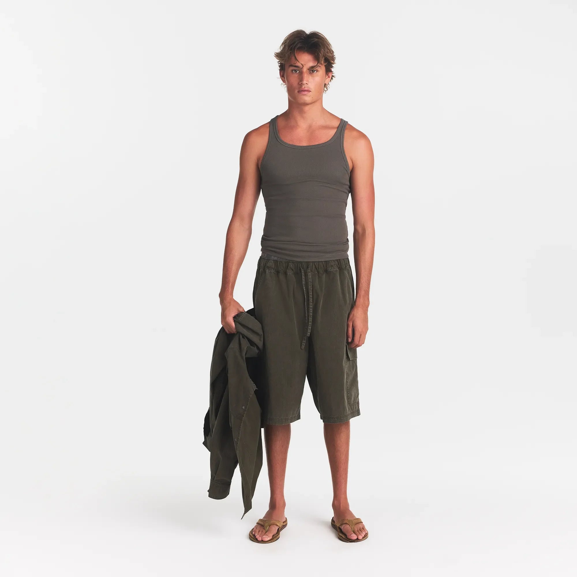 WOVEN MENS RELAXED CARGO SHORT | JUNGLE