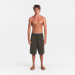 WOVEN MENS RELAXED CARGO SHORT | JUNGLE