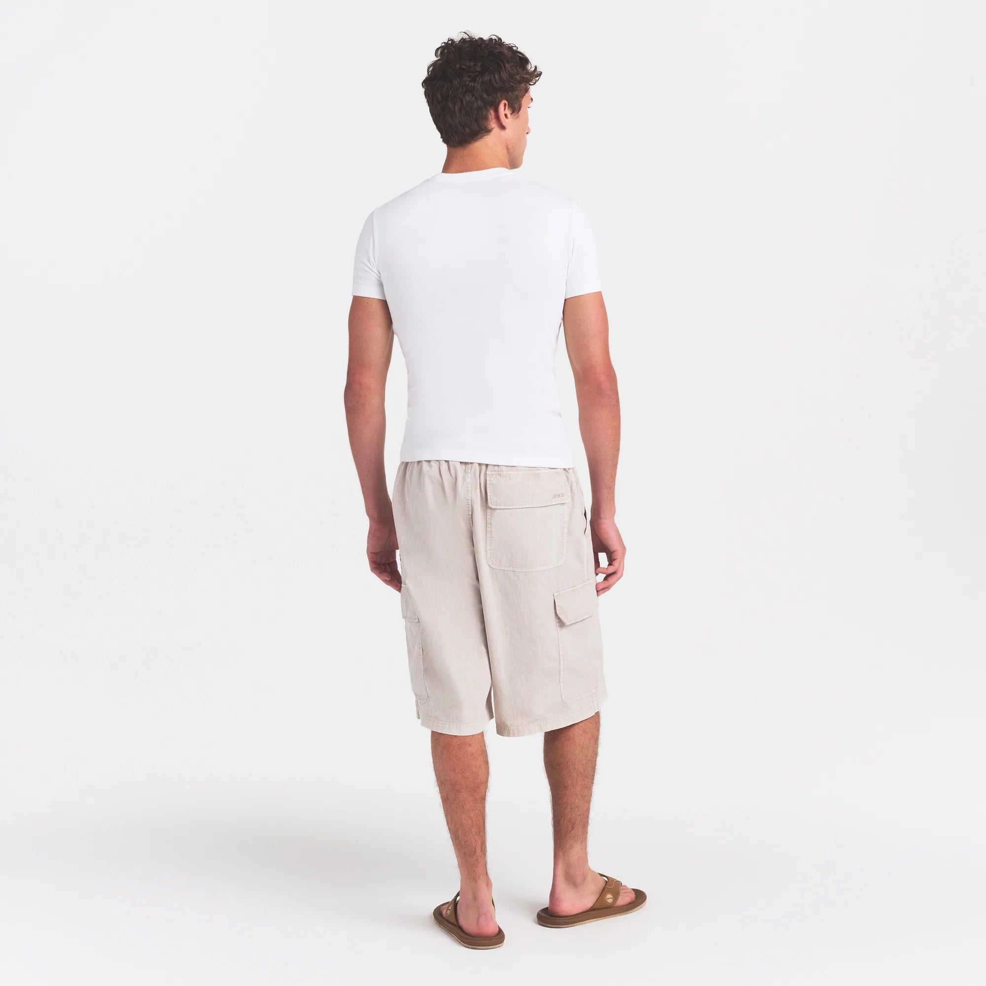 WOVEN MENS RELAXED CARGO SHORT | STONE