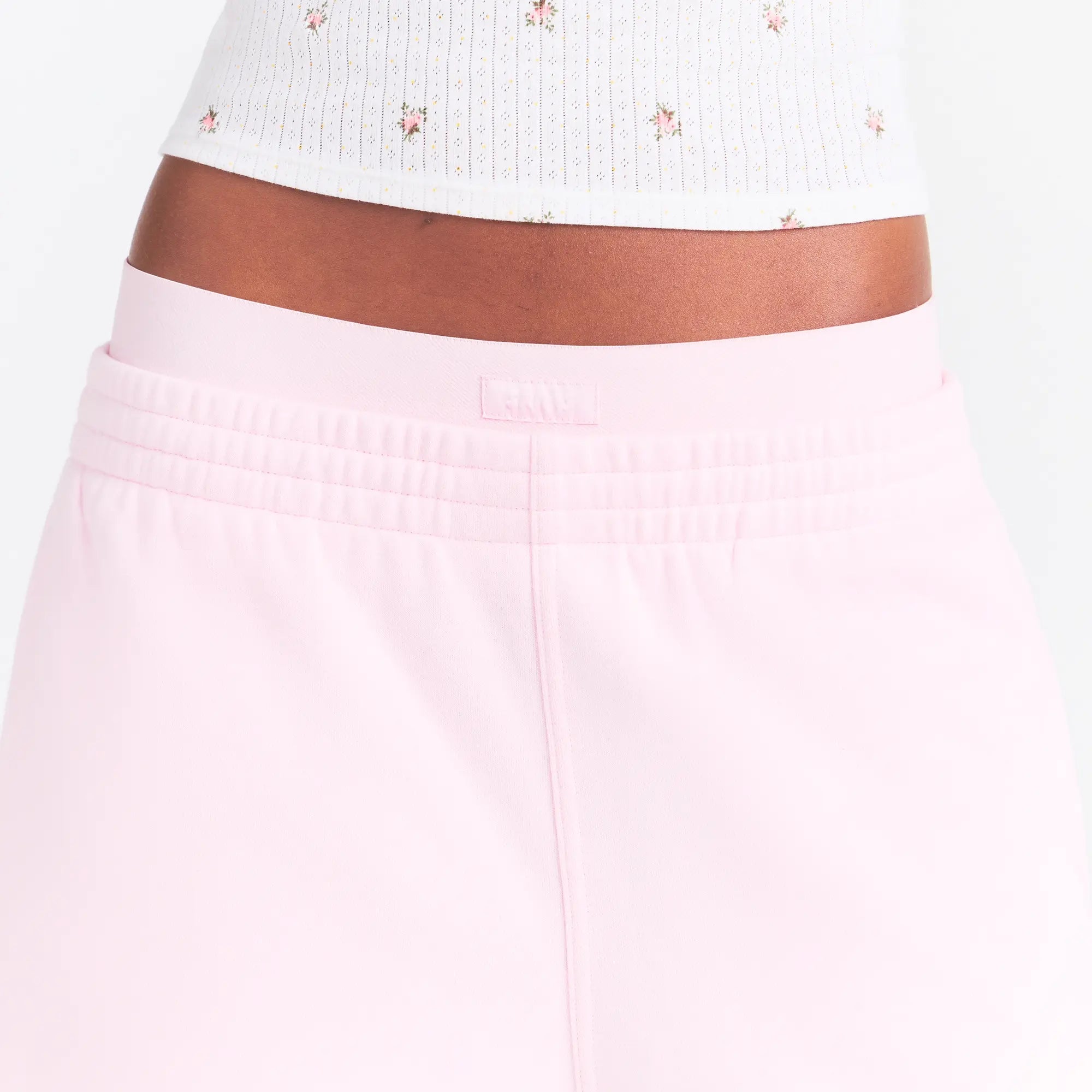 COTTON FLEECE DOUBLE WAISTBAND SHORT | CHERRY BLOSSOM