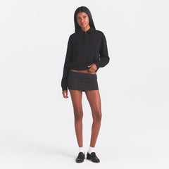 COTTON RIB FOLDOVER MINI SKIRT | SOOT