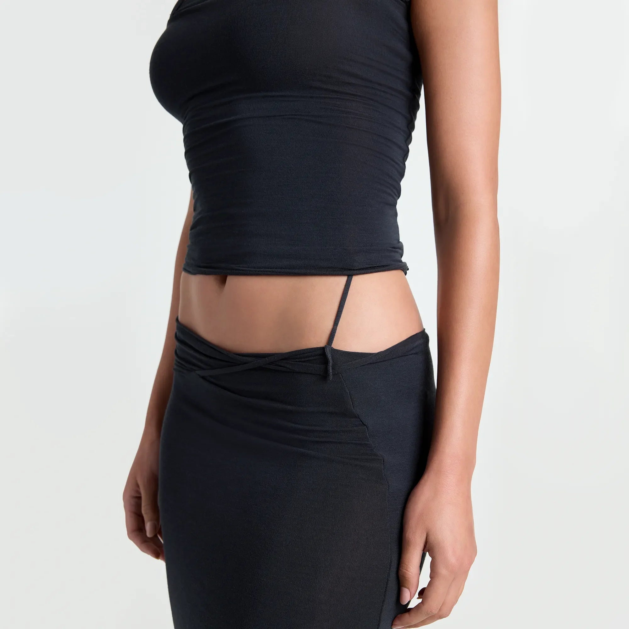VETTESE X SKIMS SHEER MODAL MIDI SKIRT | ONYX