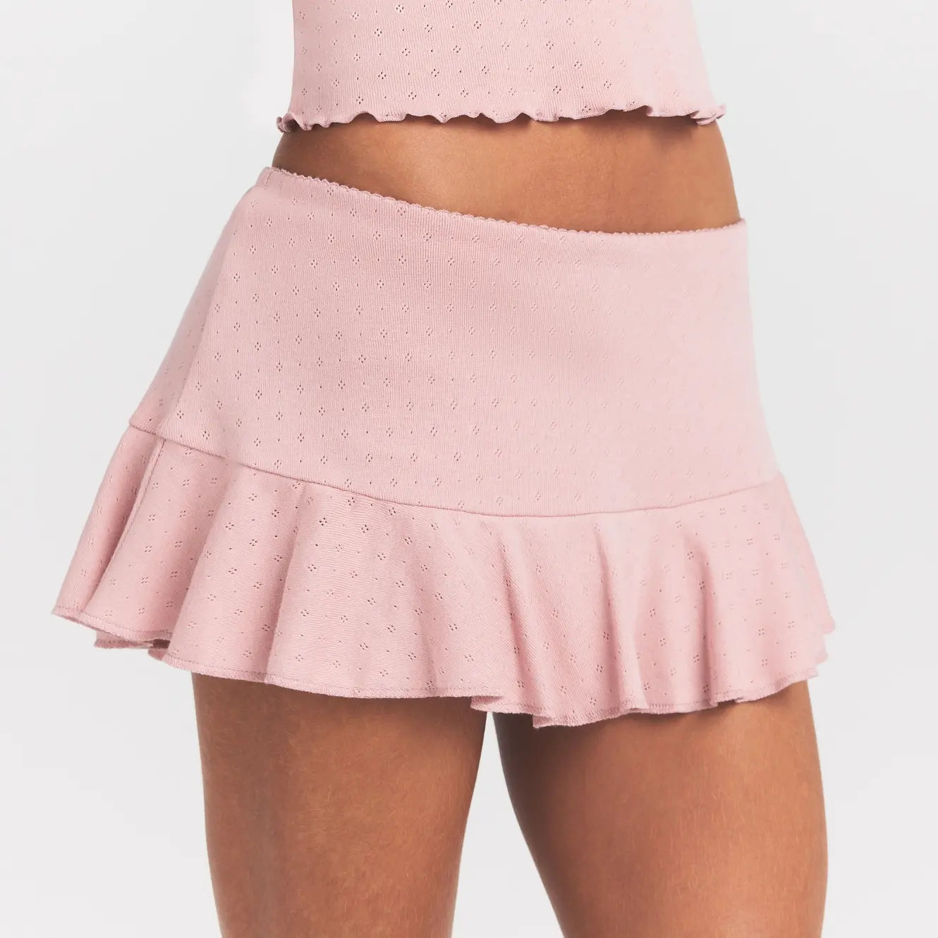 HEAVY POINTELLE MINI SKORT | MORGANITE