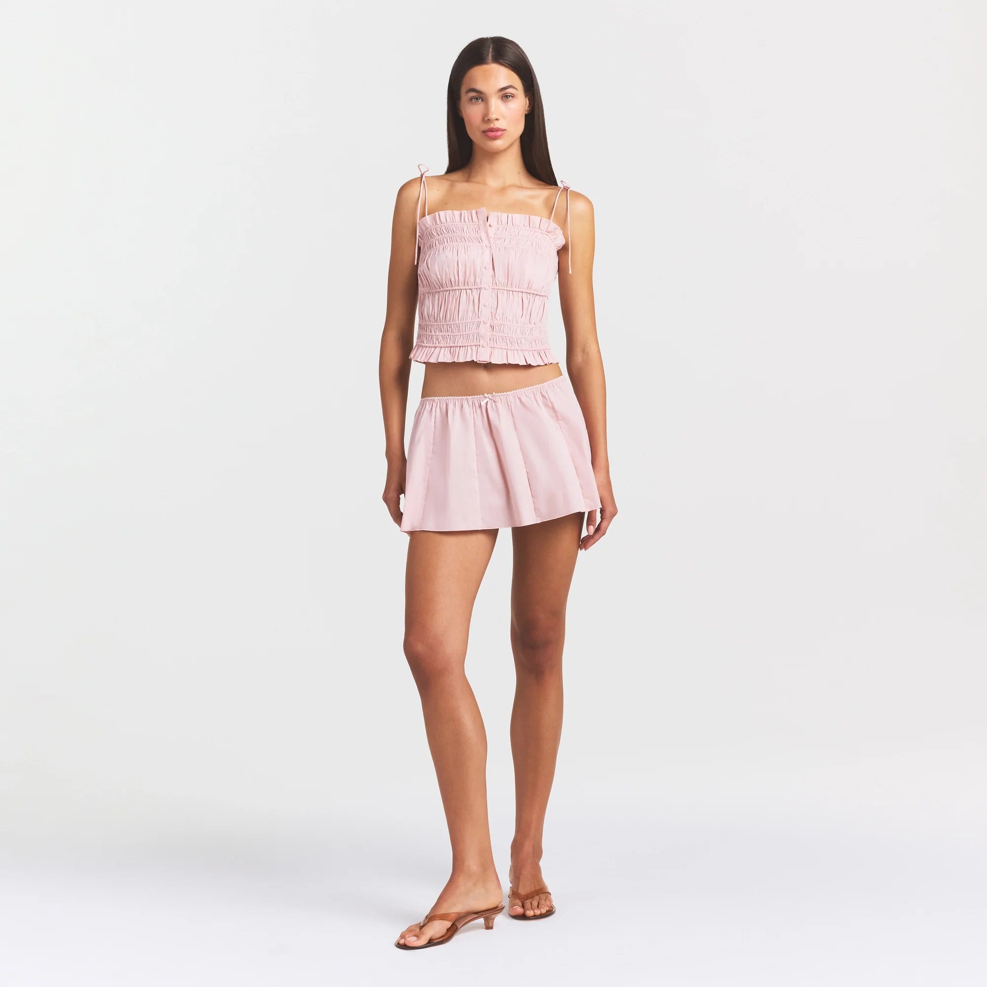 POPLIN APPAREL MINI SKIRT | DUSTY PINK