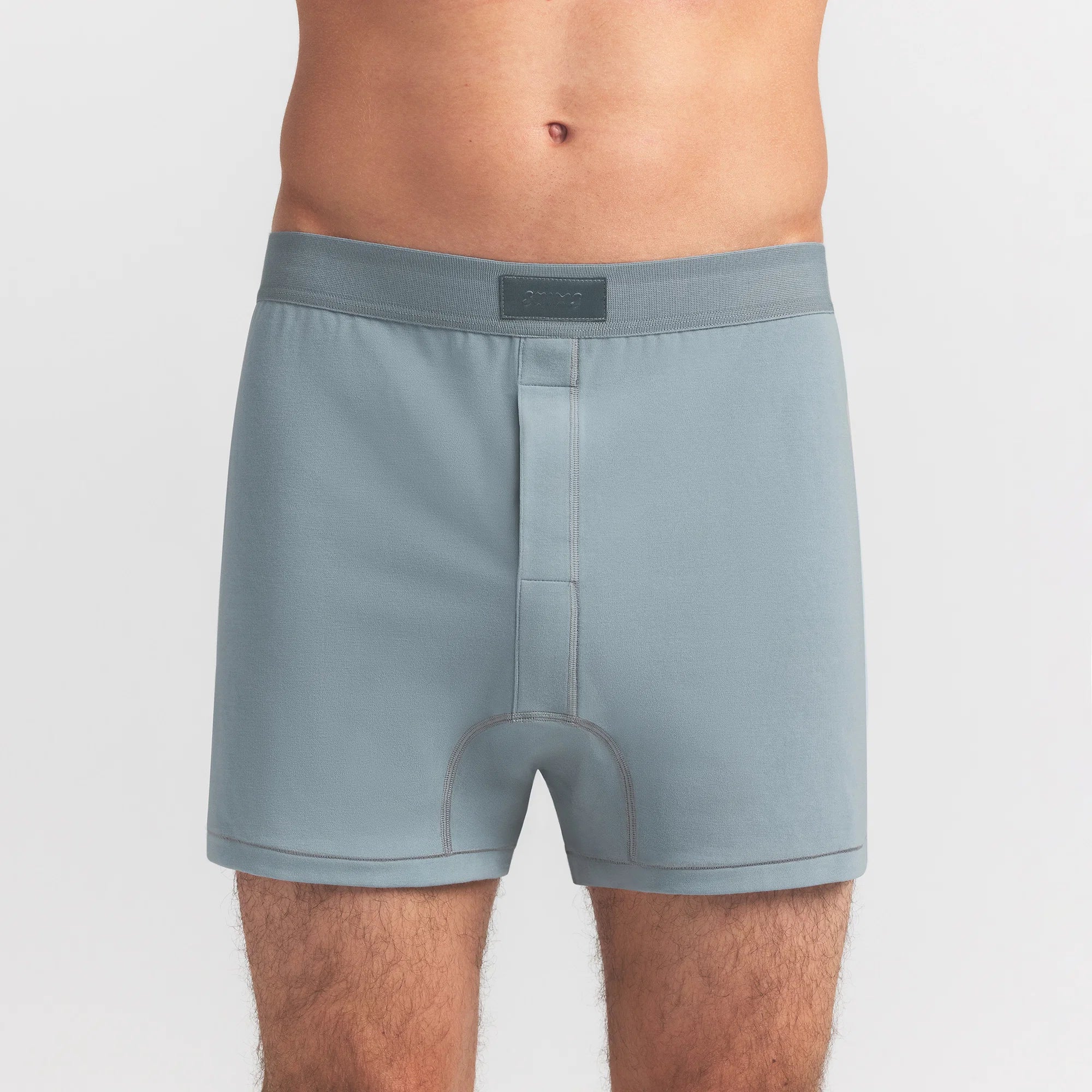 SKIMS COTTON MENS KNIT BOXER | SKY