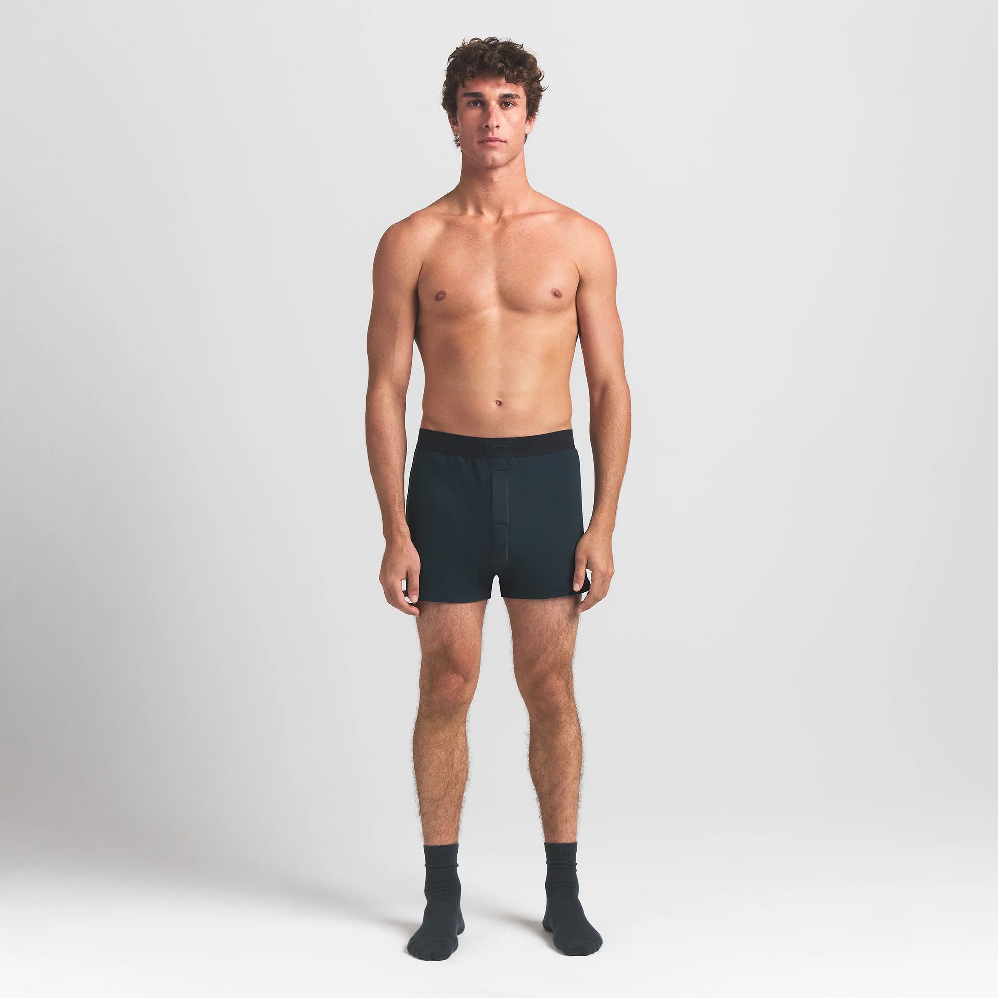 SKIMS COTTON MENS KNIT BOXER | VERDANT