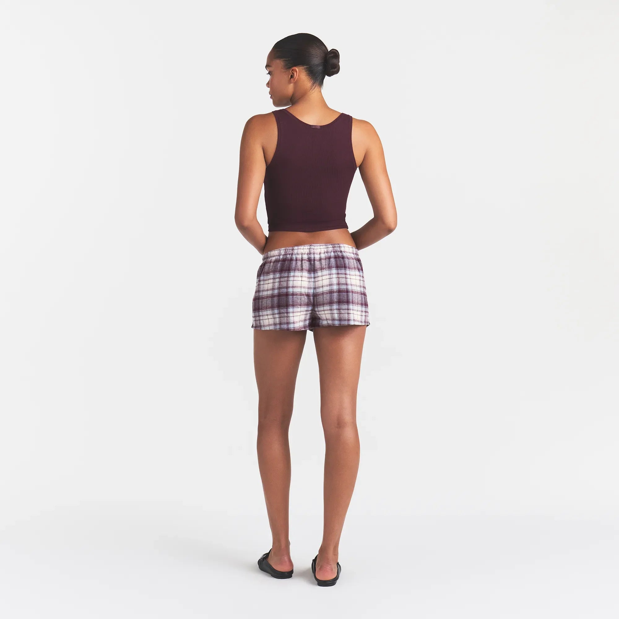 FLANNEL SLEEP CHEEKY BOXER | IRIS MICA PLAID