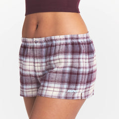 FLANNEL SLEEP CHEEKY BOXER | IRIS MICA PLAID
