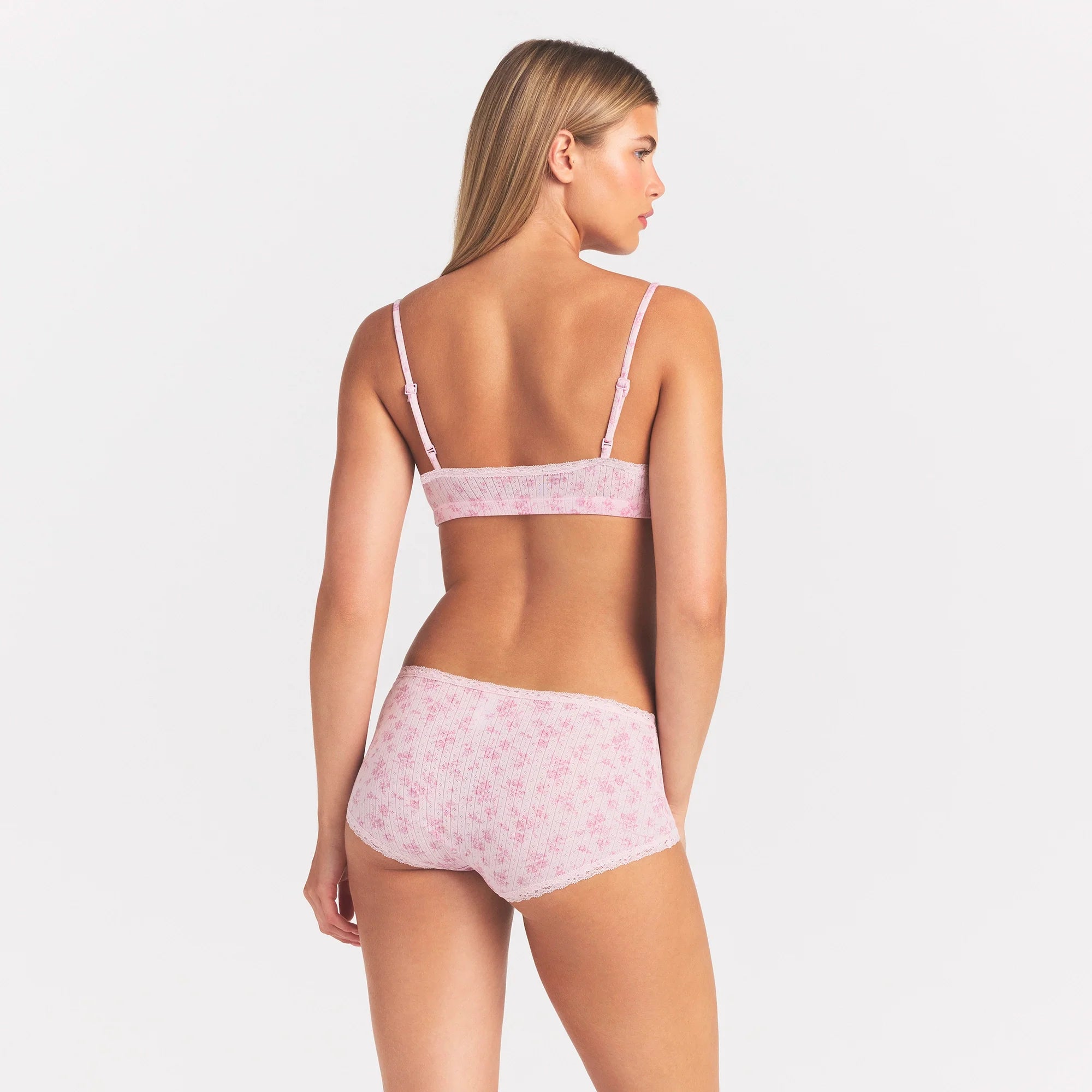 LIGHTWEIGHT COTTON POINTELLE LACE BOY SHORT | BLOOM DAINTY FLORAL