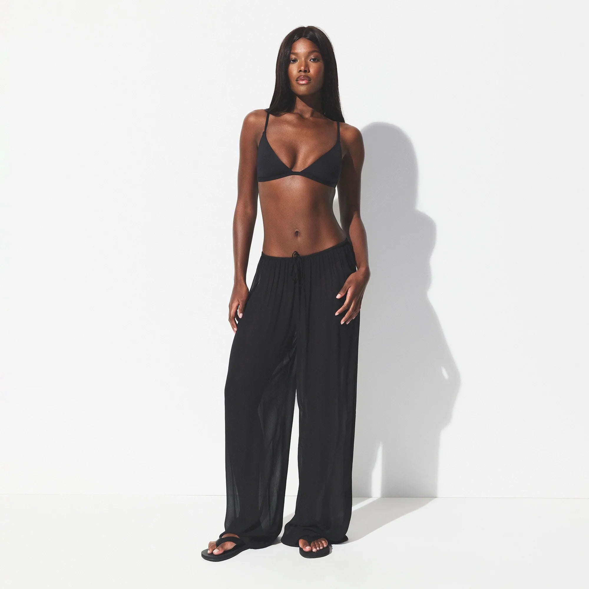 SWIM COVER-UPS SHEER PANT | OBSIDIAN