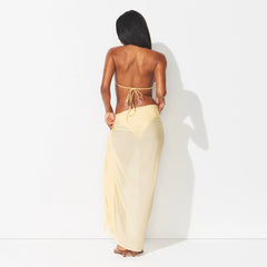 SWIM COVER-UPS SHEER SARONG | LIGHT MARZIPAN