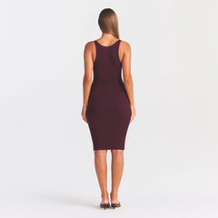 COTTON RIB TANK MIDI DRESS | CURRANT