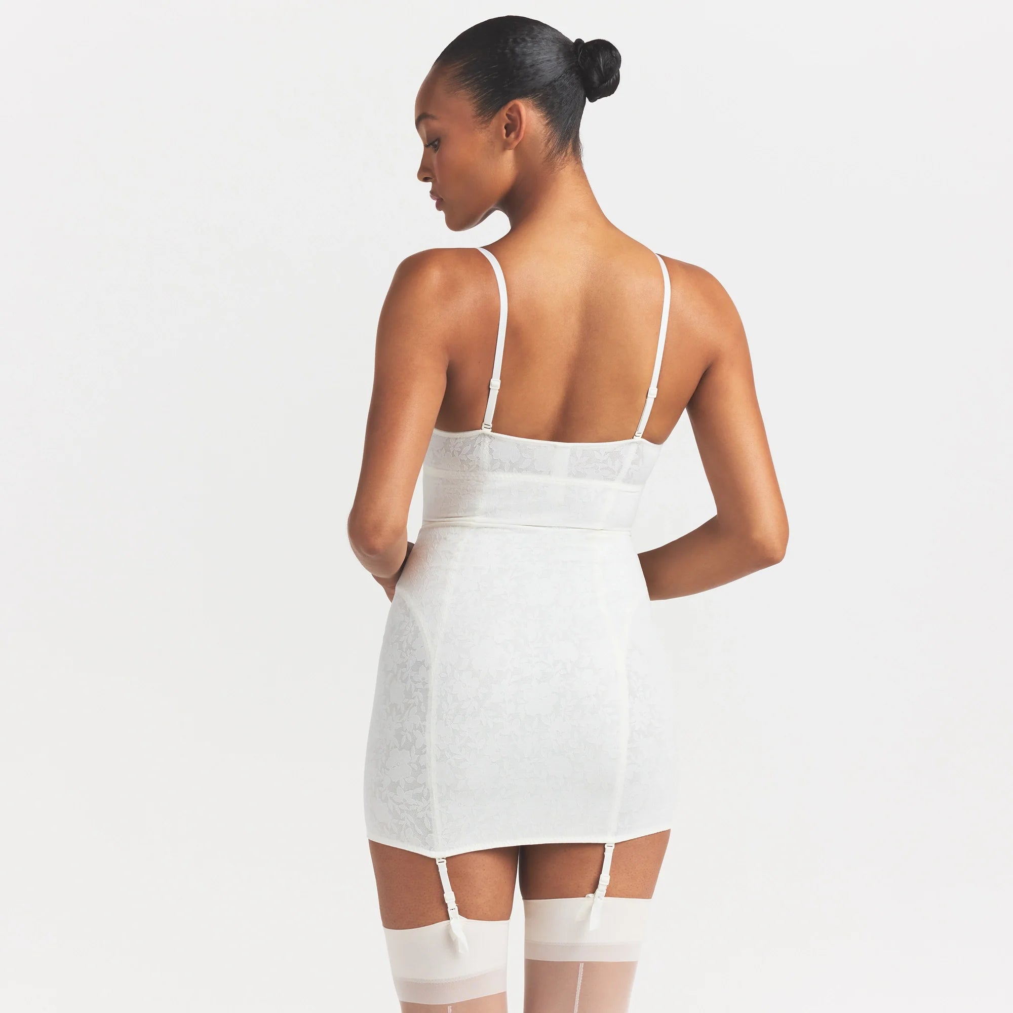 LACE SHAPEWEAR MINI SLIP DRESS | IVORY