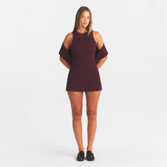 COTTON RIB TANK DRESS | CURRANT