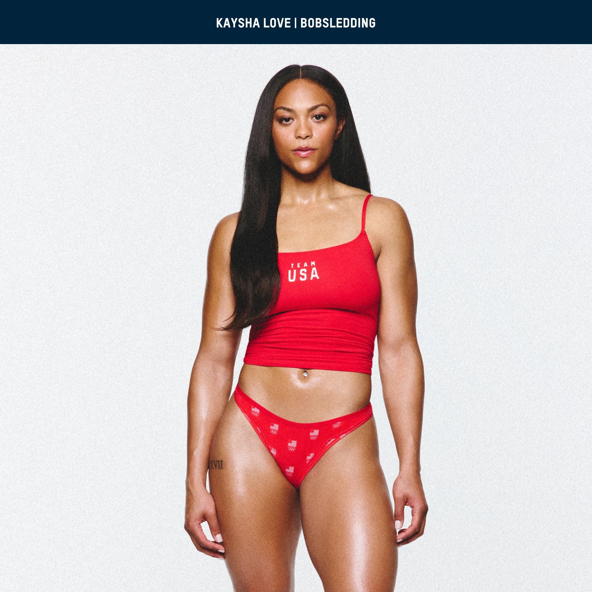 SKIMS FOR TEAM USA COTTON JERSEY OLYMPIC CAMI | RED