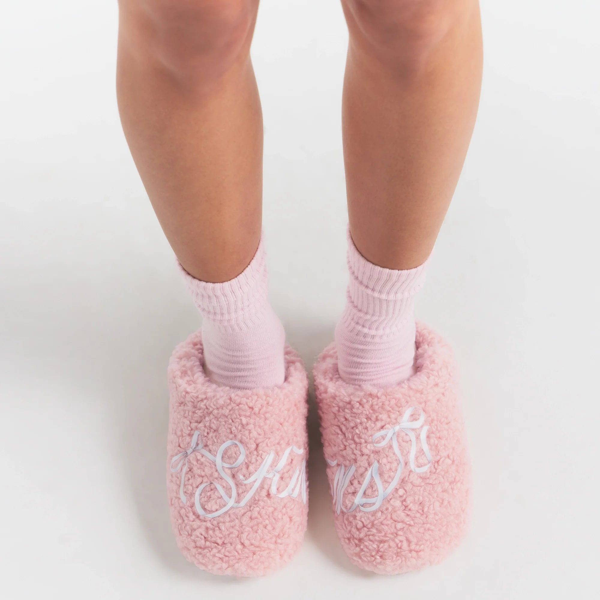 SKIMS ACCESSORIES SHERPA SLIPPER | PEONY SKIMS BOW