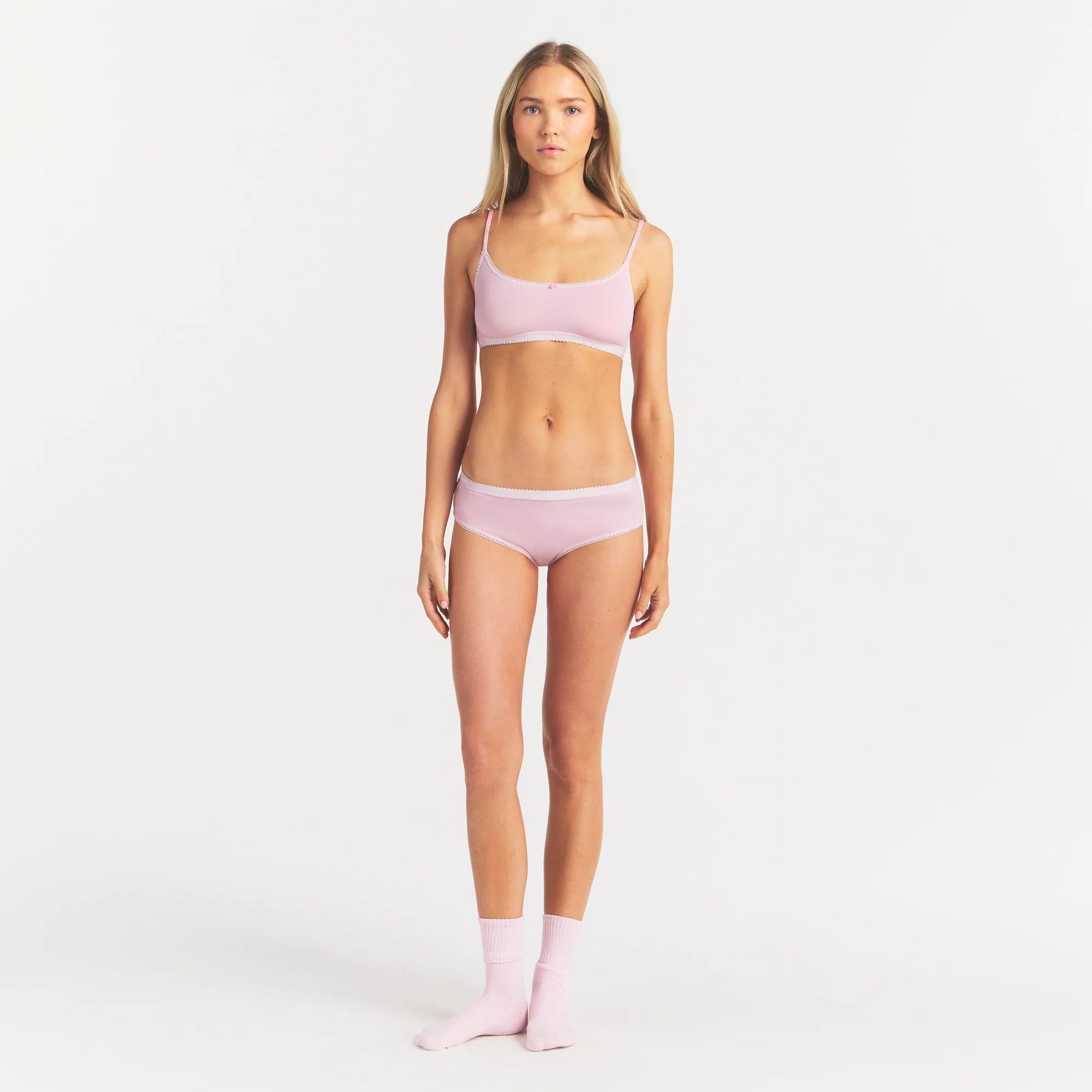 LIGHTWEIGHT COTTON LOGO PICOT HIPSTER | PEONY