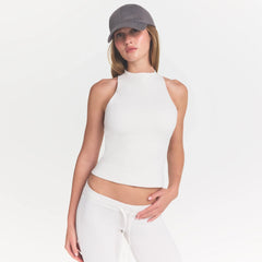 NikeSKIMS MATTE MOCK NECK RACER TANK | IVORY